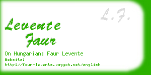 levente faur business card